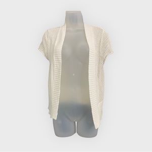 RAFAELLA Netted White Cardigan